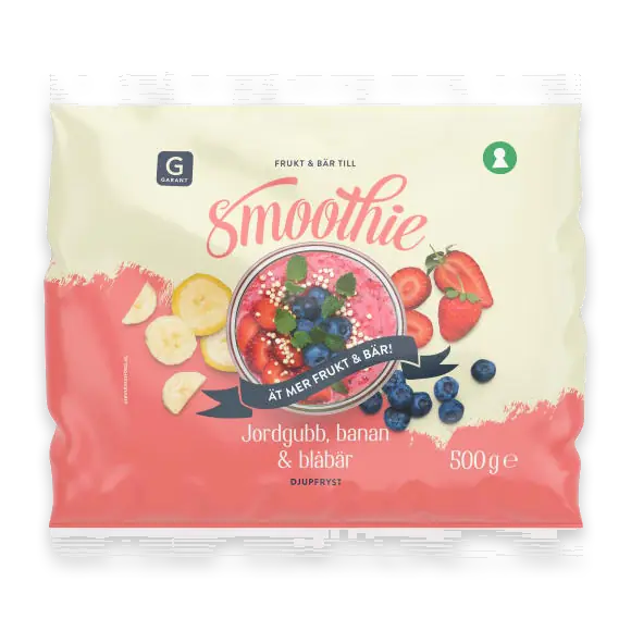 Smoothie Jordgubb Banan Blåbär Fryst