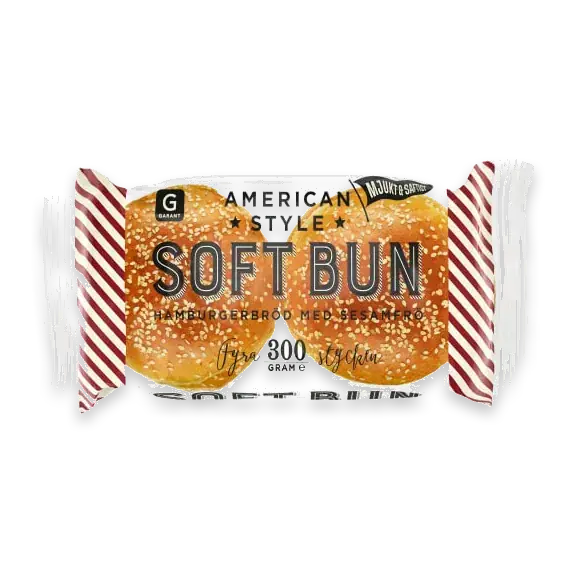 Soft Bun Sesam Hamburgerbröd 4-pack