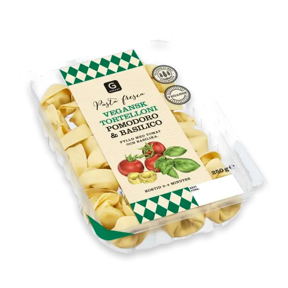 Tortelloni Pomodoro & Basilico Vegansk Färsk Pasta