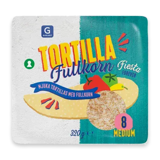 Tortilla Fullkorn Medium 8-pack