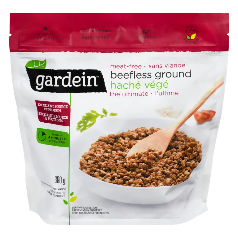 Gluten-Free Vegan Frozen Meals Beefless Ground 390 g