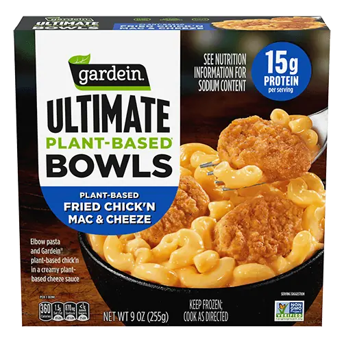Plant Based Frozen Single Serve Meal Fried Chick'n Macaroni Cheeze 255 g
