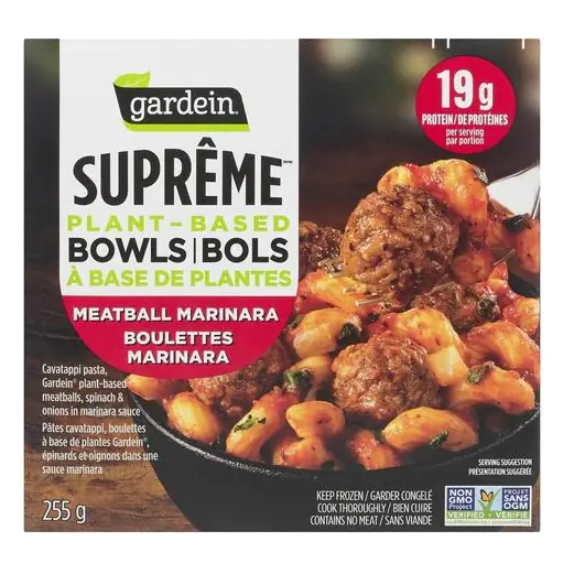 Supreme Plant Based Frozen Meal Bowls Meatball Marinara 255 g