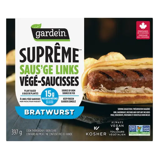 Vegan Frozen Suprême Saus'ge Links Bratwurst 397 g