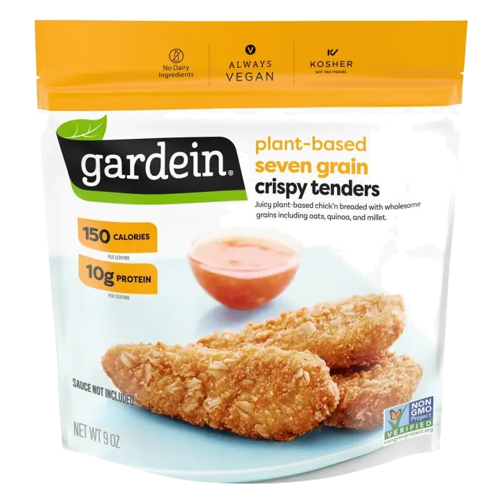 Seven Grain Plant-Based Chick'n Breaded with Wholesome Grains Including Oats, Quinoa, and Millet Crispy Tenders