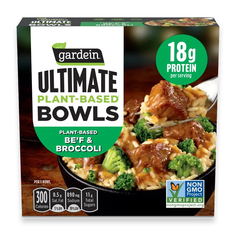 Ultimate Plant-Based Bowls Be'f and Broccoli, Frozen Meat Alternative