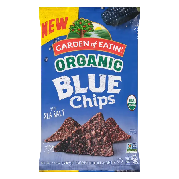 Organic Blue Corn Tortilla Chips with Sea Salt