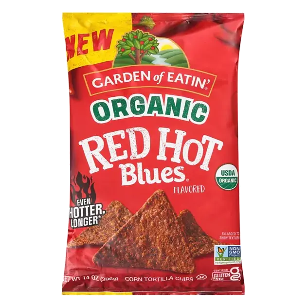 Organic Red Hot Blues Corn Tortilla Chips