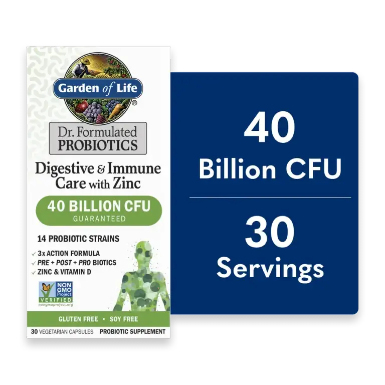 Dr. Formulated Digestive & Immune Care Probiotics with Zinc & Vitamin D, Capsules