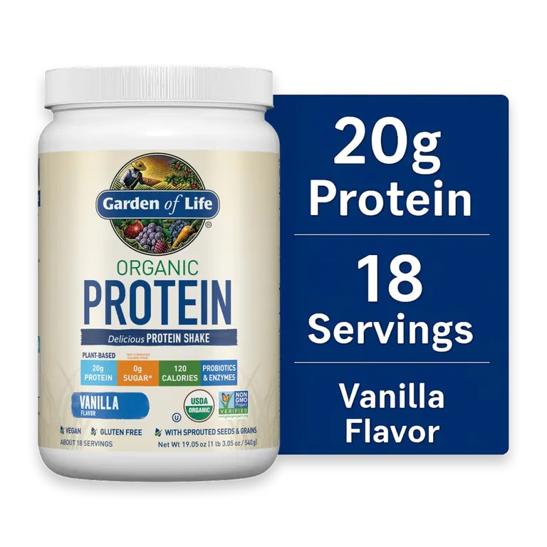 Organic Plant-Based Protein Shake with Probiotics & Digestive Enzymes Vanilla Powder
