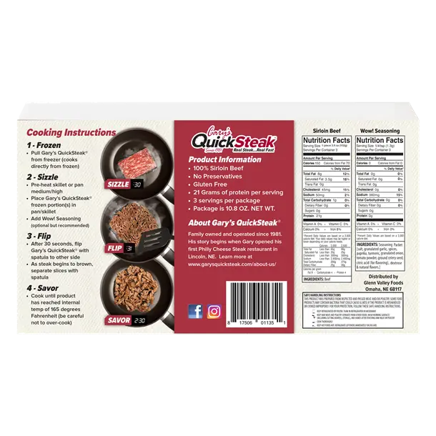 100% Sirloin Beef Steak
