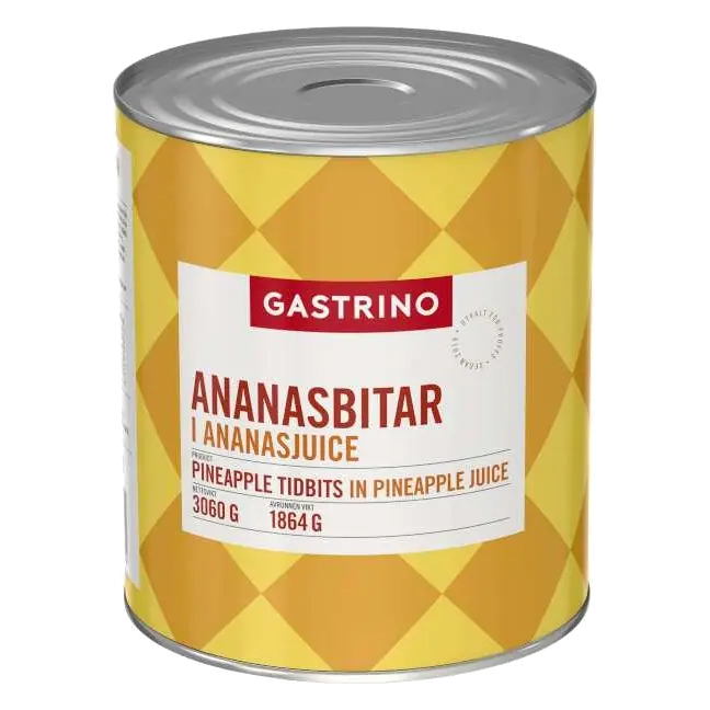 Ananasbitar i Ananasjuice