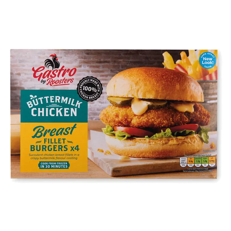 Buttermilk Chicken Breast Fillet Burgers 4 Pack