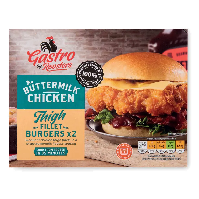 Buttermilk Chicken Thigh Fillet Burgers 2 Pack