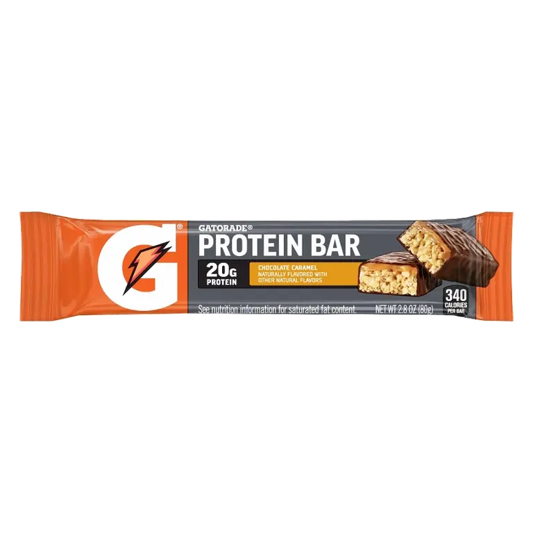 Gatorade Caramel Chocolate Protein Bar with 20g Protein, 2.8oz: Muscle Growth, Chewy