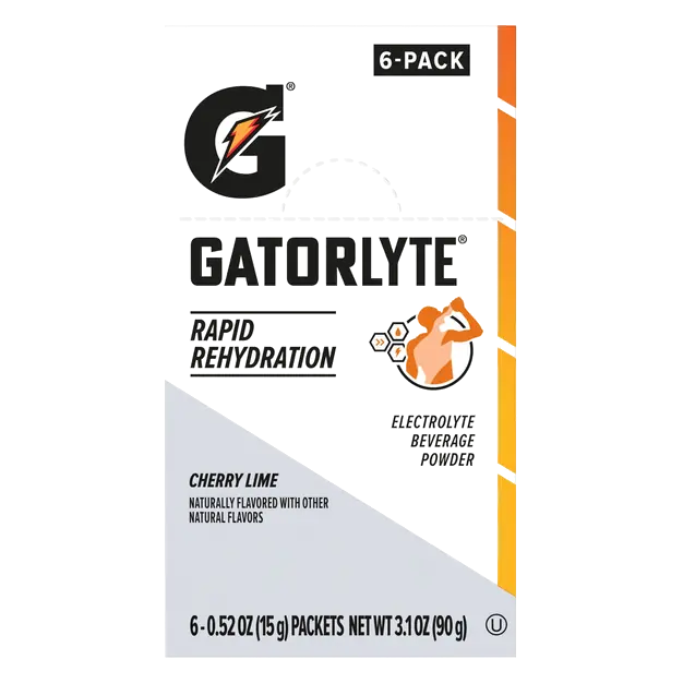 Gatorlyte Cherry Lime Electrolyte Beverage Powder Sticks - 6 ct