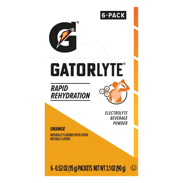 Gatorlyte Orange Electrolyte Beverage Powder Sticks - 6 ct
