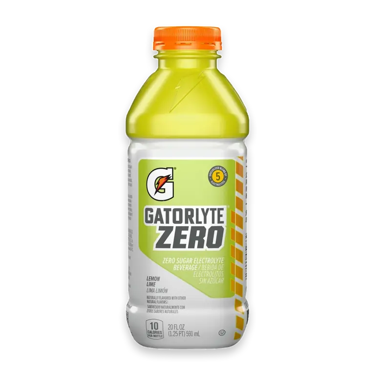 Gatorlyte Zero Sugar Yellow Lemon Lime Sports Drink Bottle