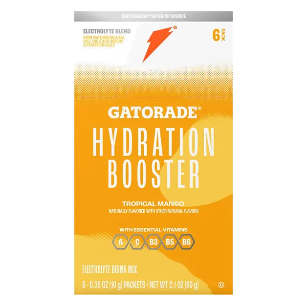 Gatorade Hydration Booster Electrolyte Drink Mix, Tropical Mango, 6-.035 oz Packets