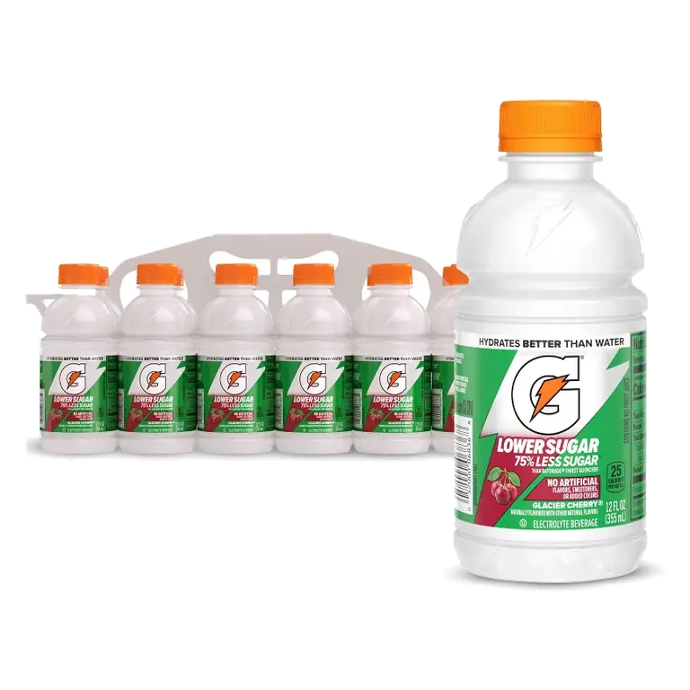Gatorade Lower Sugar No Artificial Glacier Cherry, 12oz/12pk: Non-Caffeinated