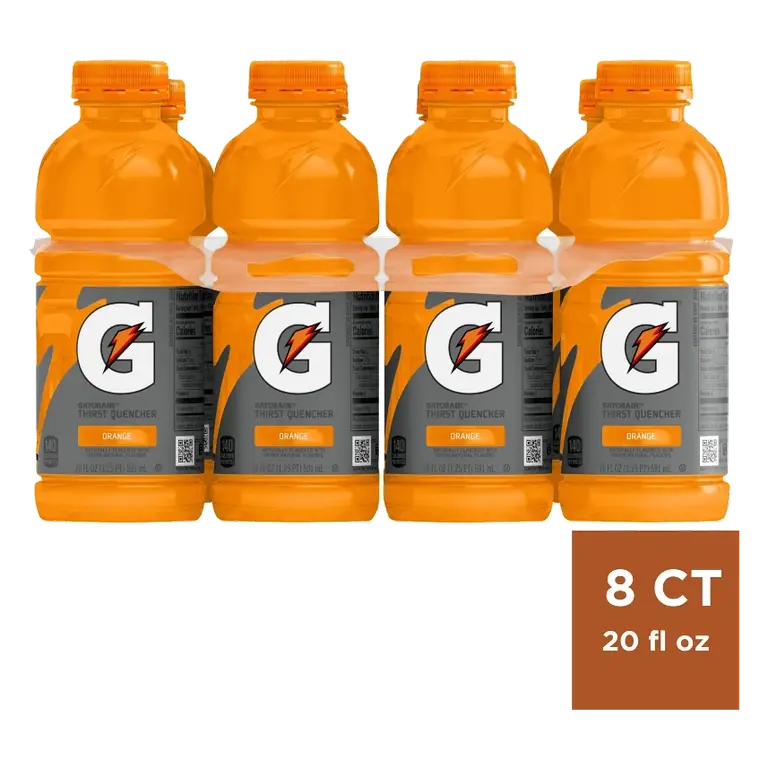 Gatorade Orange Sports Drink, 8pk/20 fl oz Bottles: Non-Caffeinated