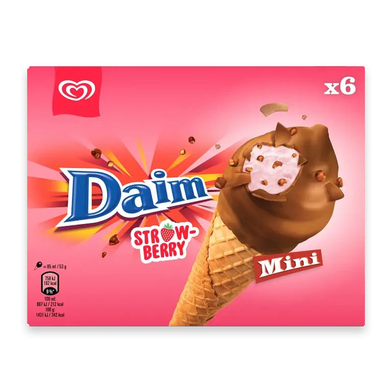 Glass Mini Daim strawberry 6-p