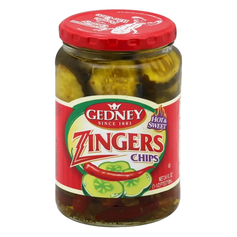 Gedney Pickles Hot & Sweet Zinger Chips, 24 fl oz