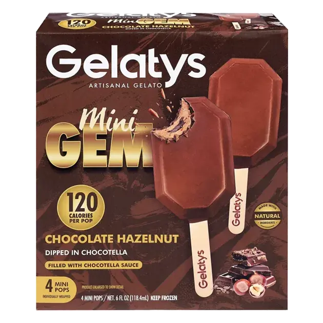 Gem Artisanal Gelato Chocolate Hazelnut Mini Pops