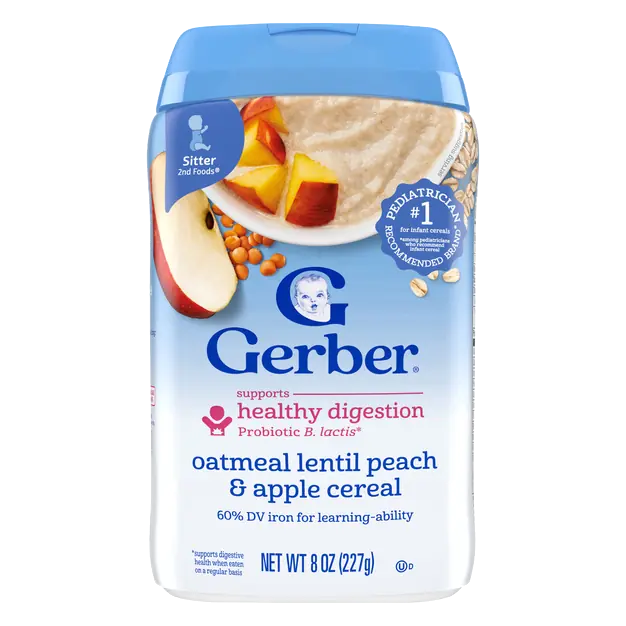 2nd Food Probiotic Oatmeal Lentil Peach Apple Baby Cereal