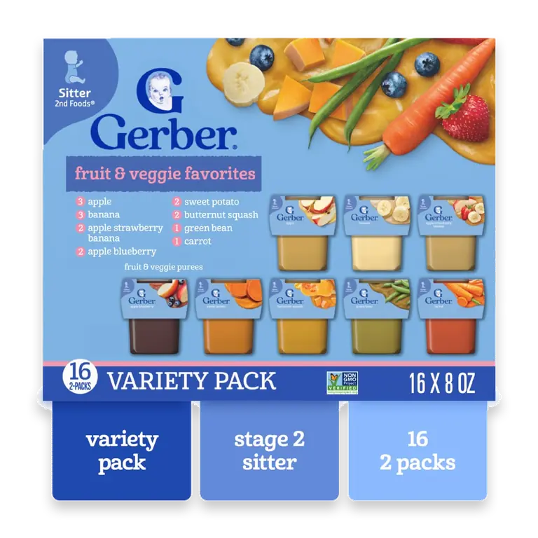 2nd Foods Natural for Baby Fruit & Veggie Favorites Variety Pack Tubs