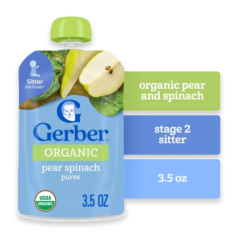 2nd Foods Organic Pear Spinach Pouch