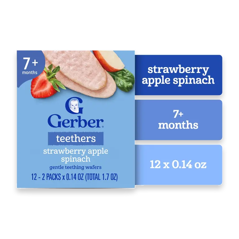 Baby Food Teething Wafers Strawberry Apple Spinach