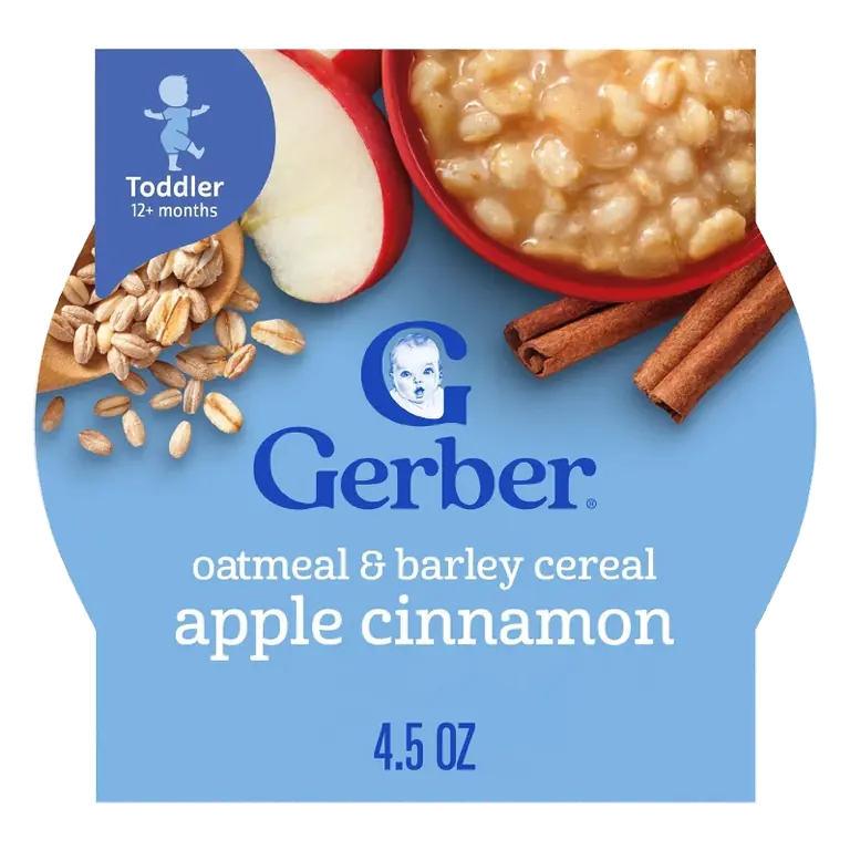 Gerber Baby Food Oatmeal & Barley Apple Cinnamon Baby Cereal, 4.5oz