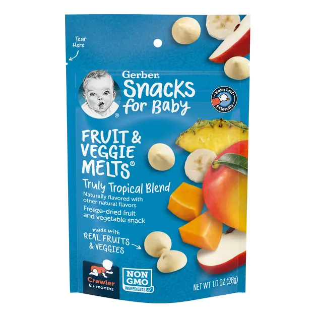 Gerber Graduates Truly Tropical Blend Fruit & Veggie Melts Freeze-Dried Fruit & Vegetable Snacks