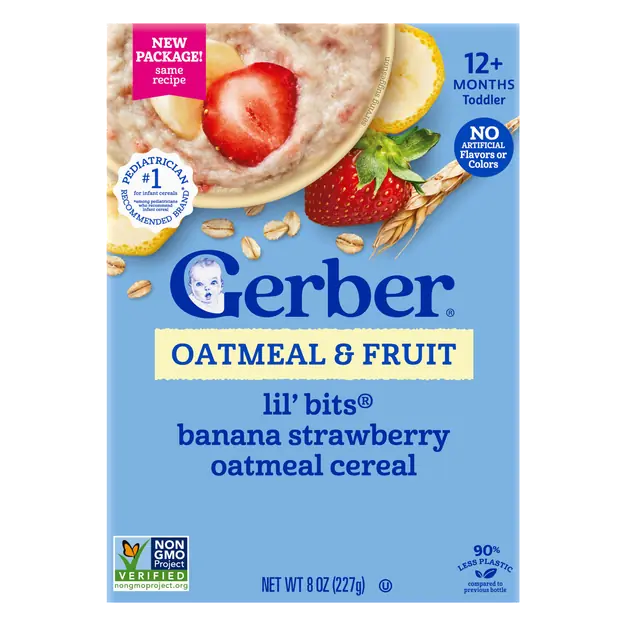 Lil' Bits Toddler Banana Strawberry Oatmeal Cereal