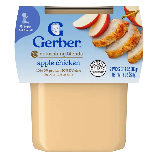 Mealtime 2nd Baby Food Apple Chicken - 2 ct