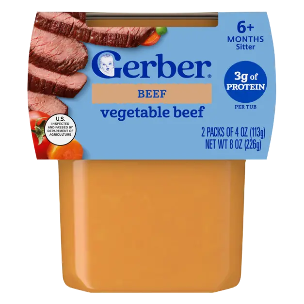 Mealtime 2nd Baby Food Vegetable Beef - 2 ct