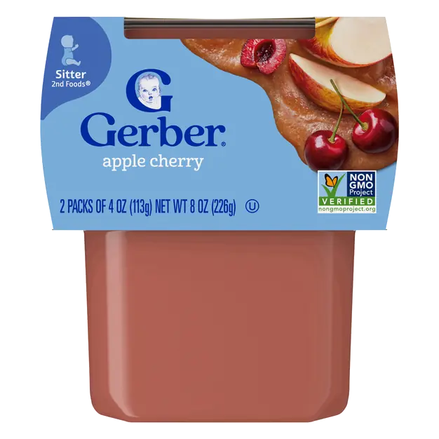 Natural 2nd Baby Food Apple Cherry - 2 ct