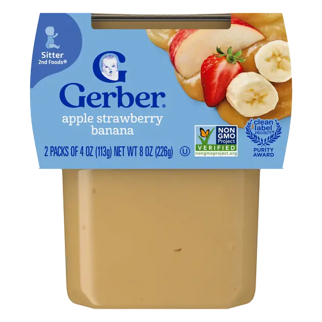 Natural 2nd Baby Food Apple Strawberry Banana - 2 ct