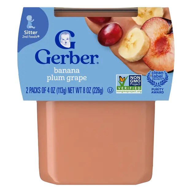 Natural 2nd Baby Food Banana Plum Grape - 2 ct