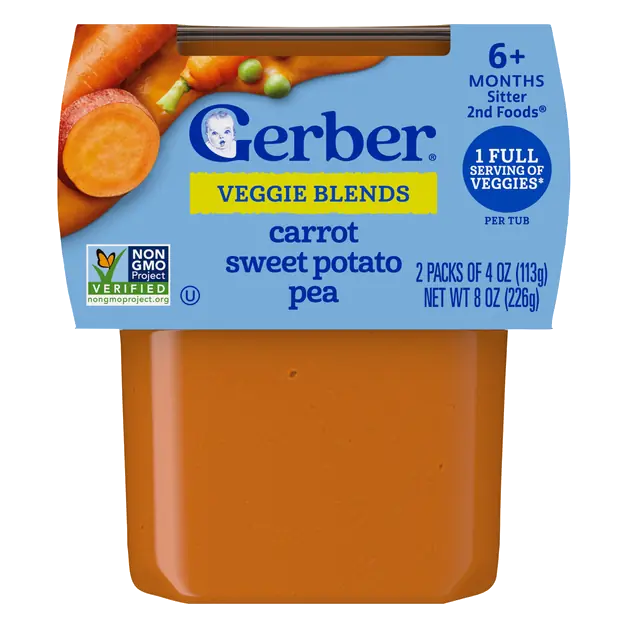 Natural 2nd Baby Food Carrot Sweet Potato Pea - 2 ct