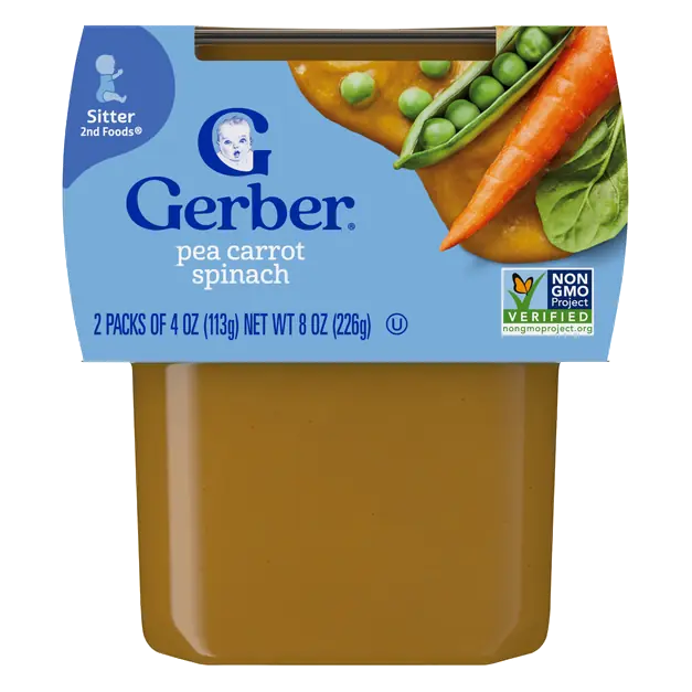 Natural 2nd Baby Food Pea Carrot Spinach - 2 ct