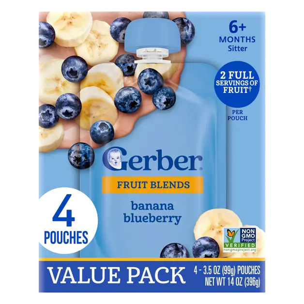 Natural for Baby 2nd Foods Blueberry Banana Value Pack - 4 ct