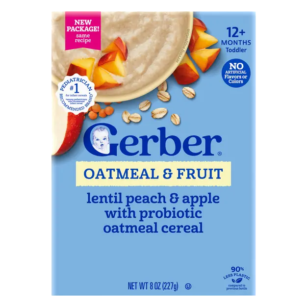 Oatmeal & Fruit Lentil Peach & Apple Toddler Cereal