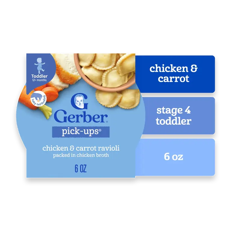 Pick-Ups Chicken and Carrot Ravioli in Chicken Broth Toddler Meal