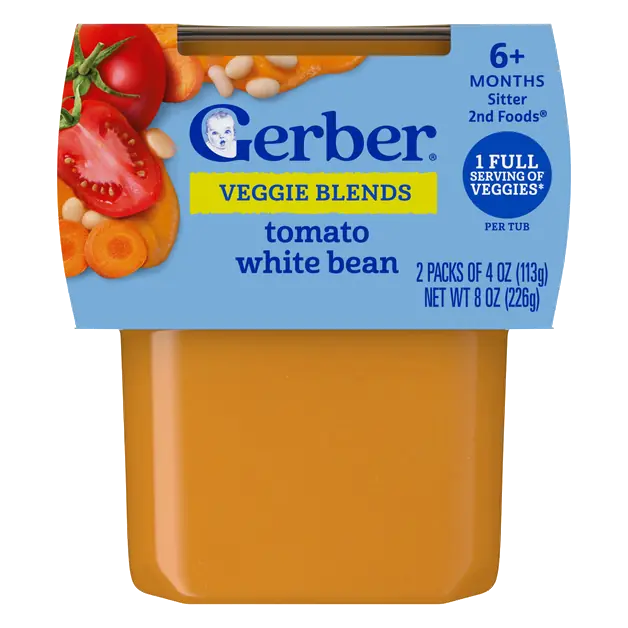 Sitter 2nd Baby Food Veggie Blends Tomato White Bean - 2 ct