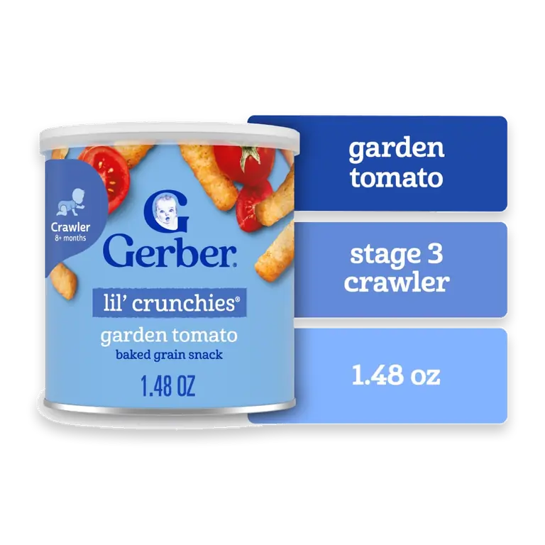 Snacks for Baby Lil Crunchies Garden Tomato Puffs Canister