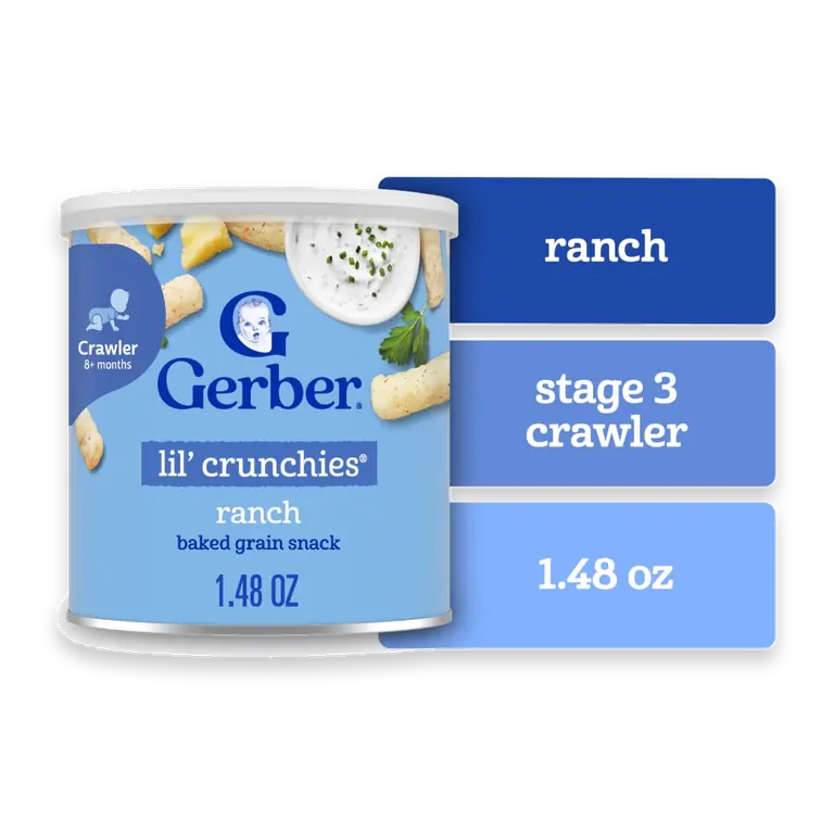 Snacks for Baby Lil Crunchies Ranch Puffs Canister