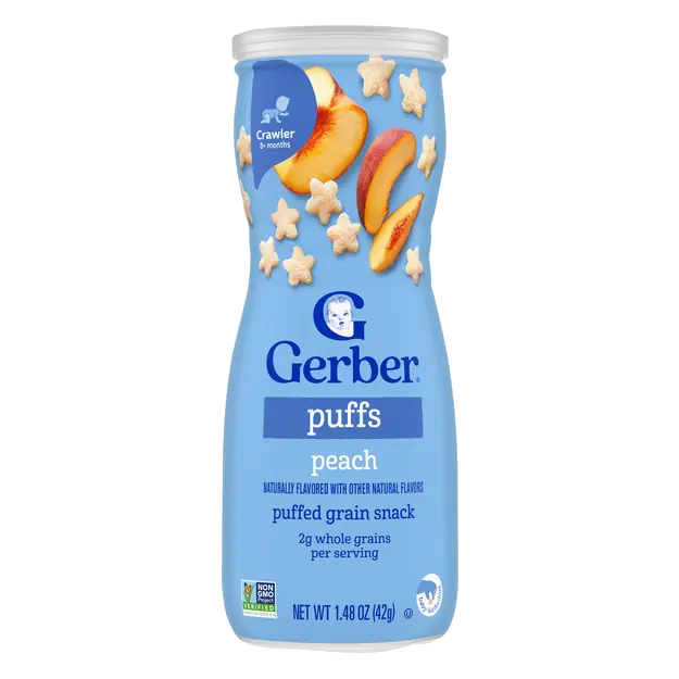 Snacks Grain & Grow Baby Peach Puffs 8+ Months