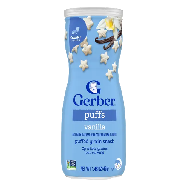 Snacks Grain & Grow Baby Vanilla Puffs 8+ Months